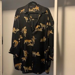 Oversized Tiger Buttondown